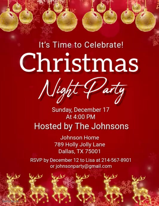 Copy of Red Maximalist Christmas Party Flyers, Flyer (us Letter ...