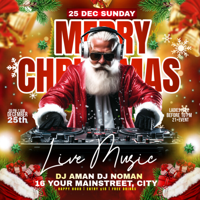 Copy of Red Maximalist Christmas Party Instagram Post | PosterMyWall
