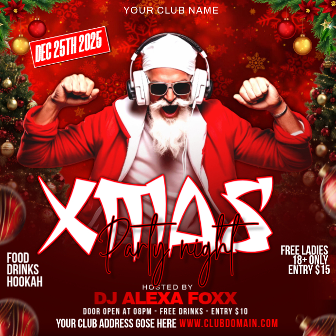 Copia de Red Maximalist Christmas Party Instagram Post | PosterMyWall