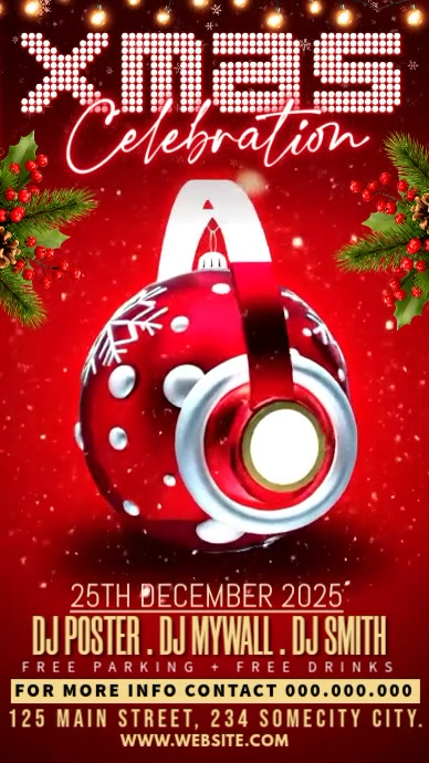 Plantilla de Red Maximalist Christmas Party Instagram Story | PosterMyWall