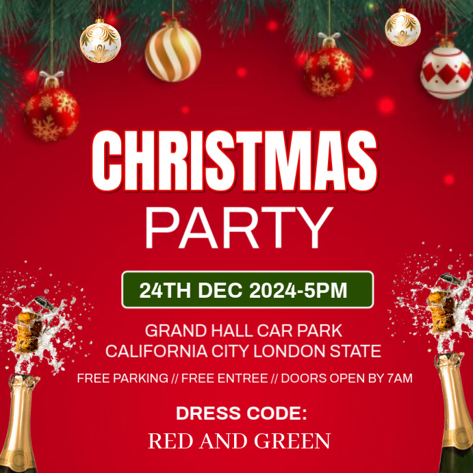 Copy of Red Maximalist Christmas Party Invitation Template Instagram ...