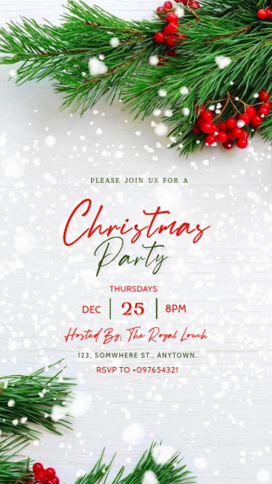 Red Maximalist Christmas Party Invitation Whatsapp Status Template ...