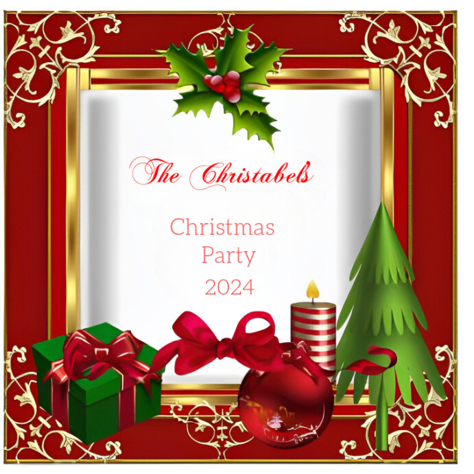 Red Maximalist Christmas Party Invitations Te Instagram Post Template ...