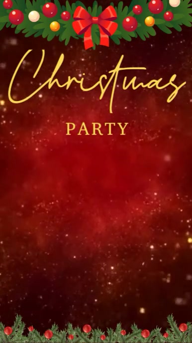 Red Maximalist Christmas Party Invite Digital Display (9:16) Template ...