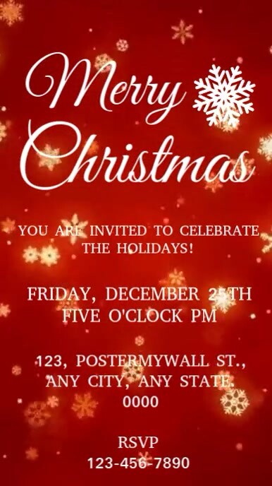 Red Maximalist Christmas Party Invite Instagram Reel Template ...