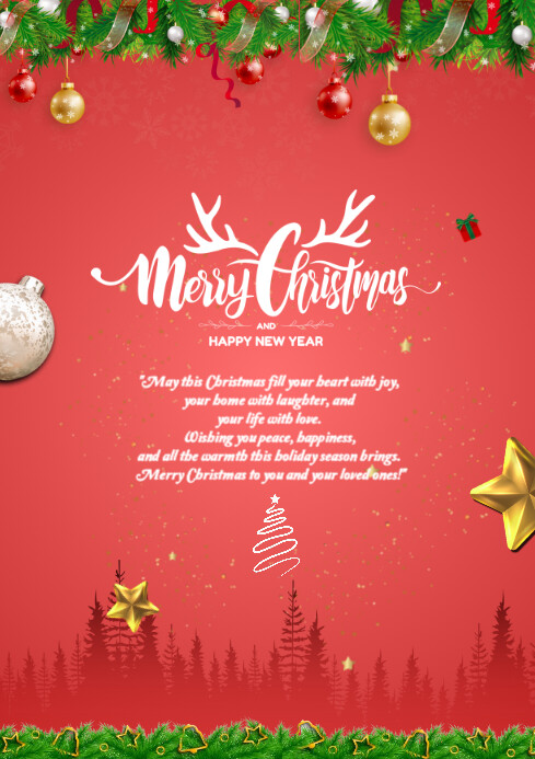 Copy of Red Maximalist Christmas Poster A4 | PosterMyWall