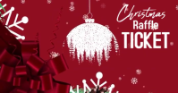 Red Maximalist Christmas Raffle Ticket  Facebook Shared Image template