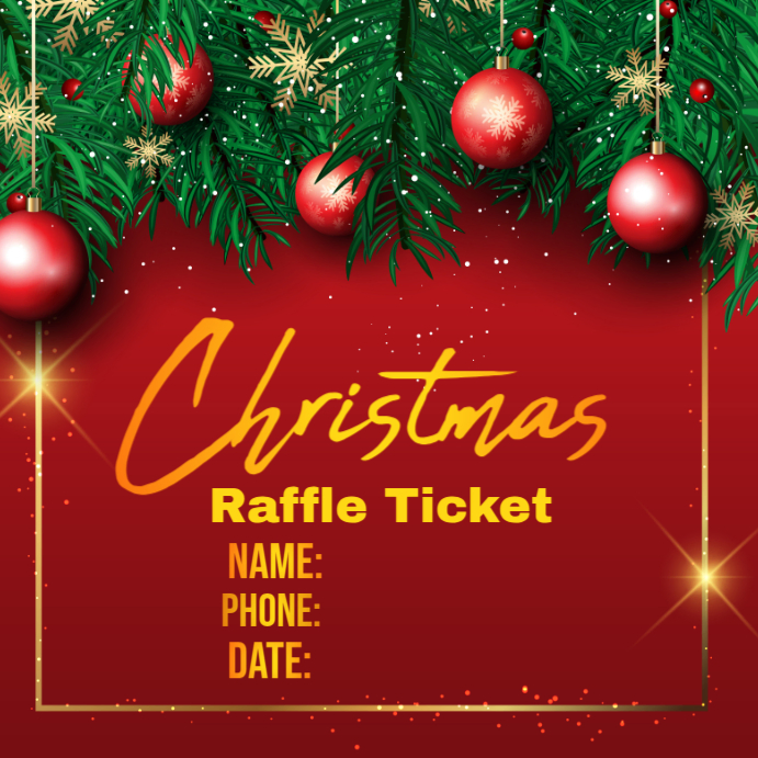 Red Maximalist Christmas Raffle Ticket Instagram Post Template ...