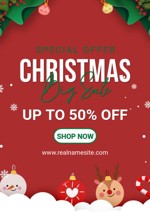 Copy of Red Maximalist Christmas Sale A4 | PosterMyWall