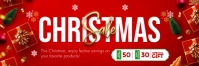 Red Maximalist Christmas Sale  Banner 2' × 6' template