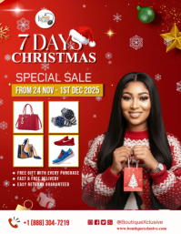 Vermelho Christmas Sale Flyer Template