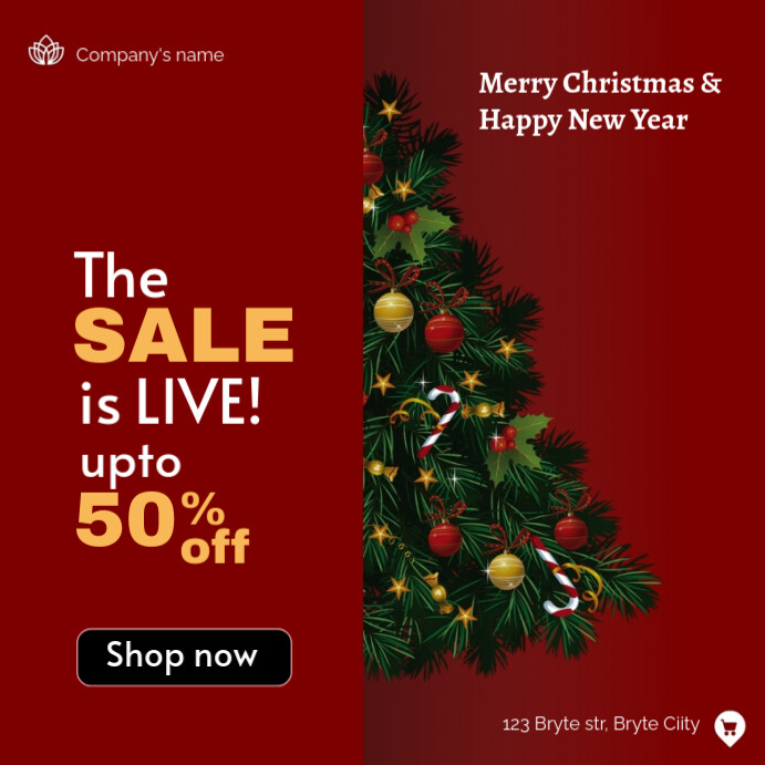 Red Maximalist Christmas Sale Instagram Post Template | PosterMyWall