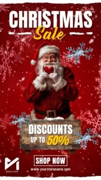 Red Maximalist Christmas Sale Instagram Story template