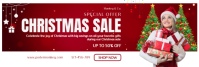 Red Maximalist Christmas Sale Linkedin Banner Ibhana le-LinkedIn template