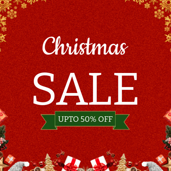 Plantilla de Red Maximalist Christmas Sale Offer Instagram Post ...