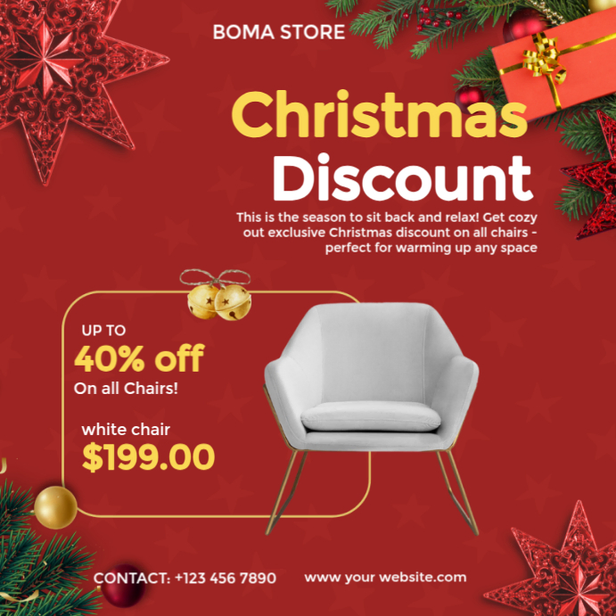 Red Maximalist Christmas Sale Template Instagram Post | PosterMyWall