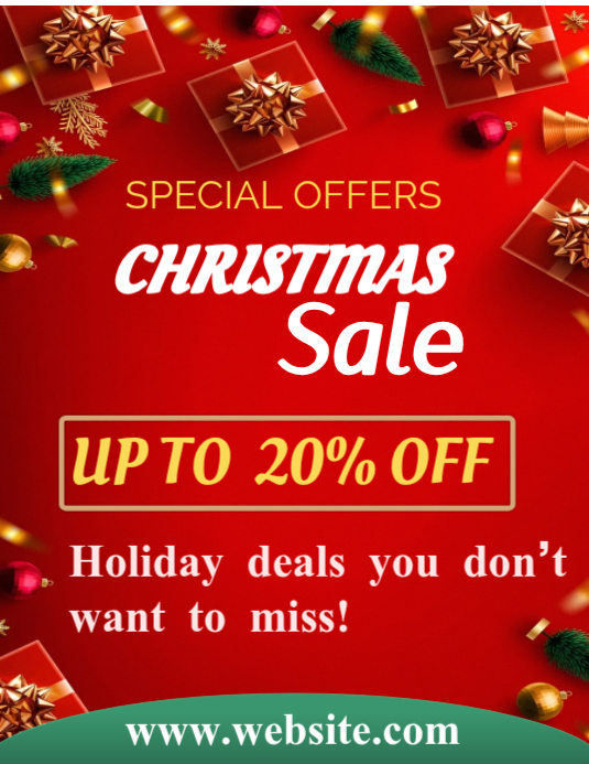 Red Maximalist Christmas Sales Flyer Template | PosterMyWall
