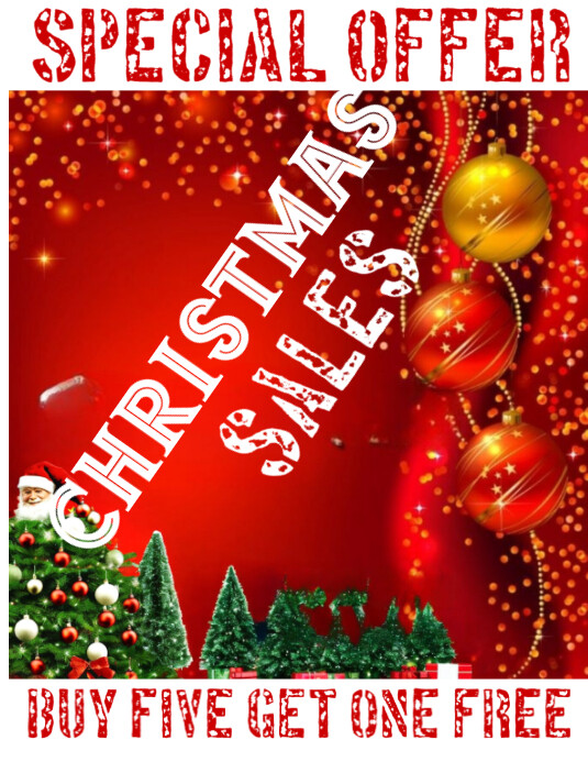 Red Maximalist Christmas Sales Offer Flyer (us Letter) Template ...