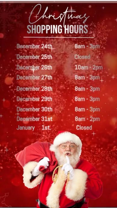 Red Maximalist Christmas Shopping Hours Instagram Reel Template ...