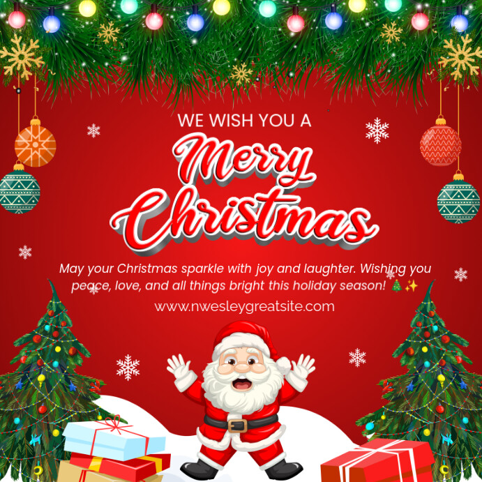 Copy of Red Maximalist Christmas Square (1:1) | PosterMyWall