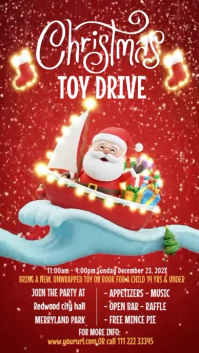 Red Maximalist Christmas Toy Drive Instagram Story template