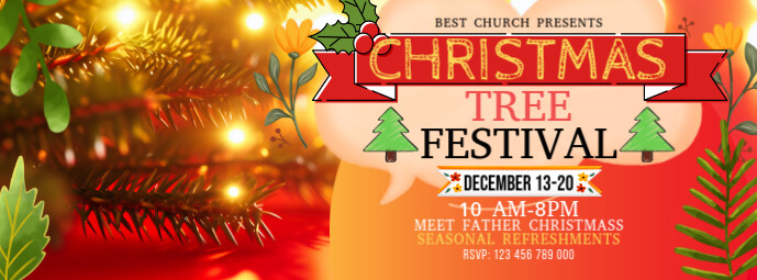 Copy of Red Maximalist Christmas Tree Festival Facebook Cover Photo ...