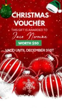 Red Maximalist Christmas Voucher  Business Card template
