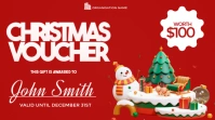 Red Maximalist Christmas Voucher  Digital Display (16:9) template