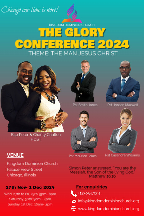Red Maximalist Church Conference Flyer Poster Template | PosterMyWall