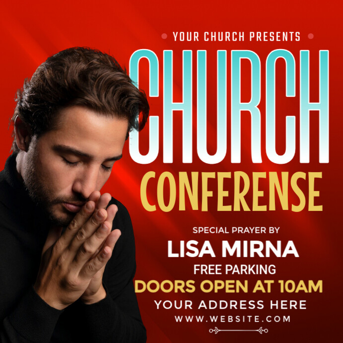 Copy of Red Maximalist Church Conference Flyer Social Media Instagram ...