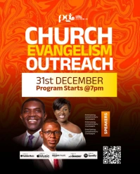 Red Maximalist Church Evangelism Flyer  Instagram Portrait template