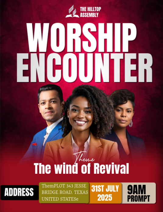 Red Maximalist Church Flyer (us Letter) template