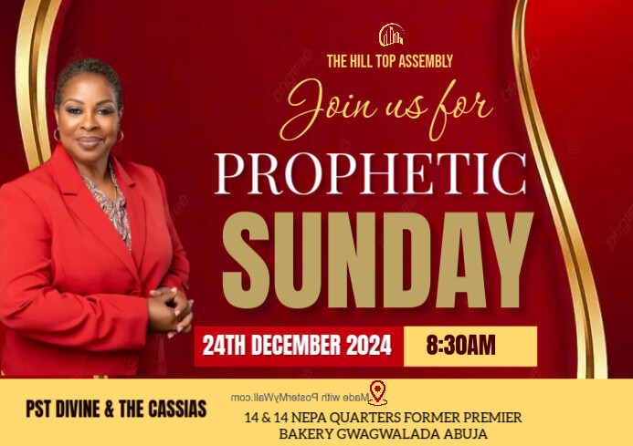 Red Maximalist Church Flyer  A1 template