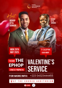 Red Maximalist Church Flyer A5 template