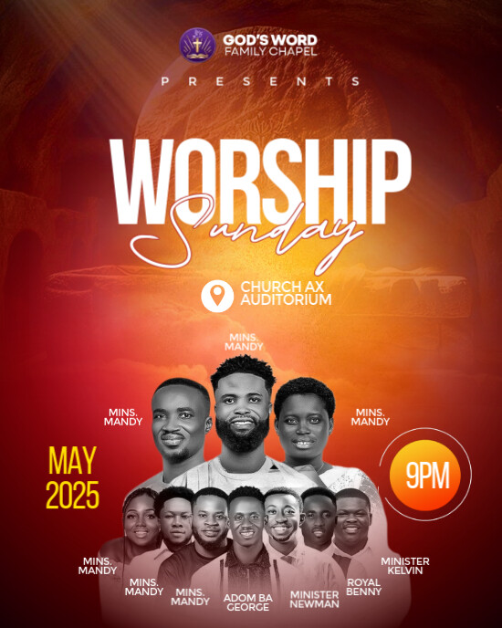 Red Maximalist Church Flyer Instagram Portrait Template | PosterMyWall