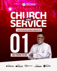 Red Maximalist Church Flyer  Instagram Portrait template