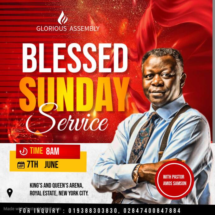 Copy of Red Maximalist Church Flyer Instagram Post | PosterMyWall
