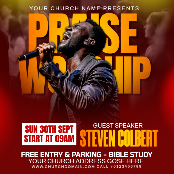 Copy of Red Maximalist Church Flyer Instagram Post | PosterMyWall