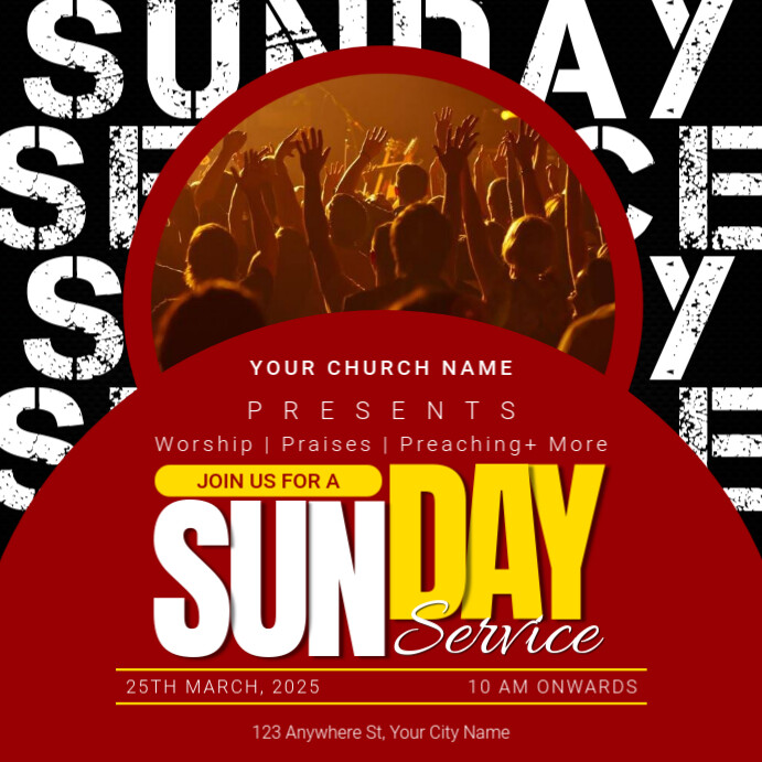 Copy of Red Maximalist Church Instagram Post | PosterMyWall
