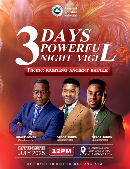 Red Maximalist Church Program Invitation Template Design Flyer (us Letter)