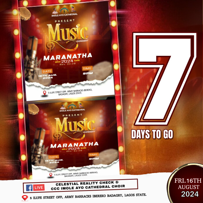 Red Maximalist Church Programs Countdown Temp Instagram Post template
