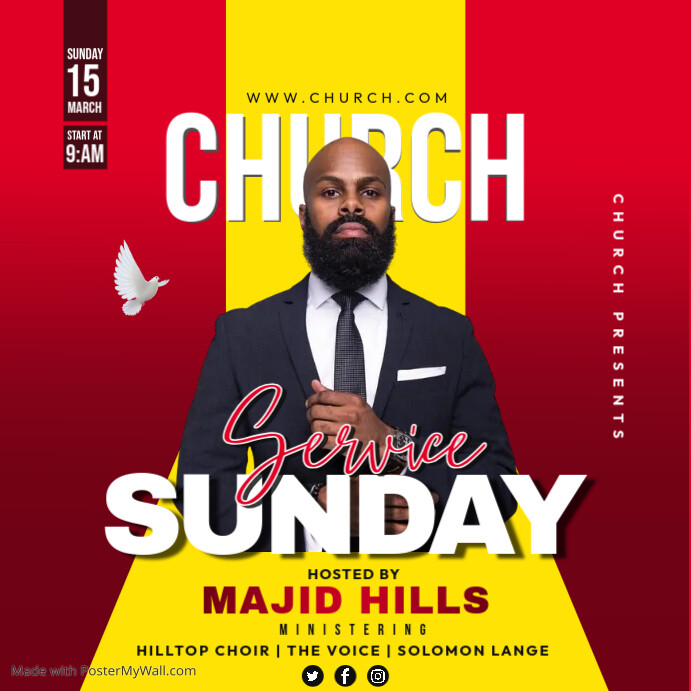 Copy of Red Maximalist Church Service Instagram Post | PosterMyWall