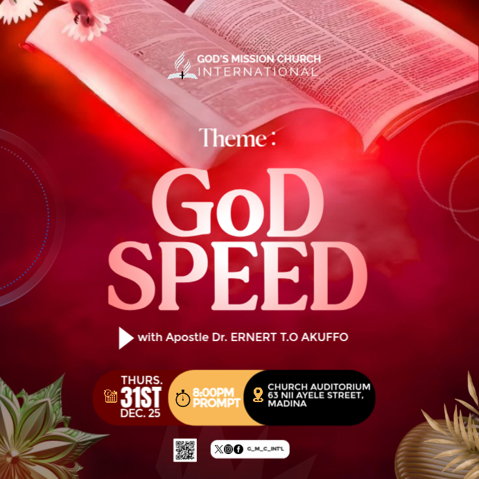 Red Maximalist Church Service Theme Design Template Instagram Post ...