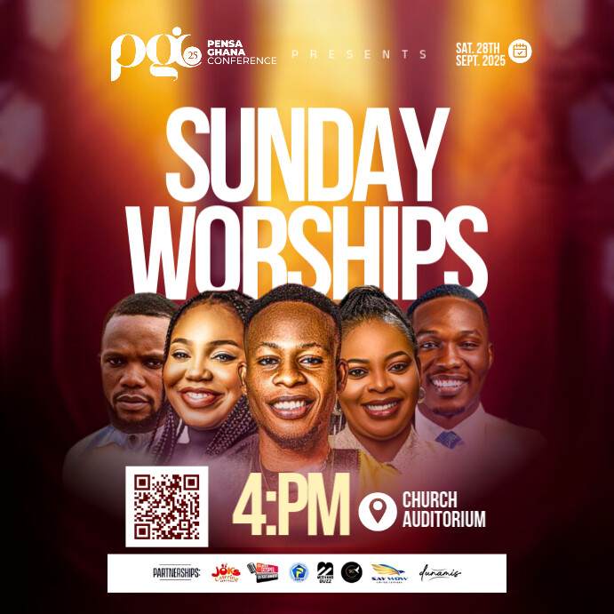 Copy of Red Maximalist Church Worship Flyer Instagram Post | PosterMyWall