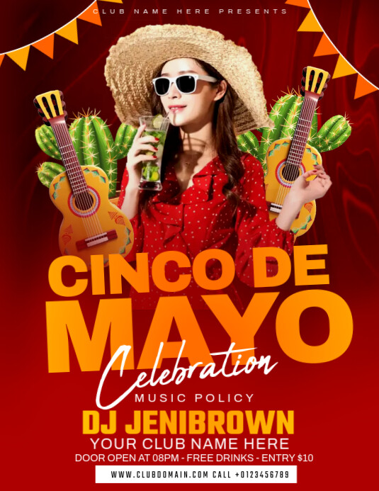 Copy of Red Maximalist Cinco De Mayo Flyer (us Letter) | PosterMyWall