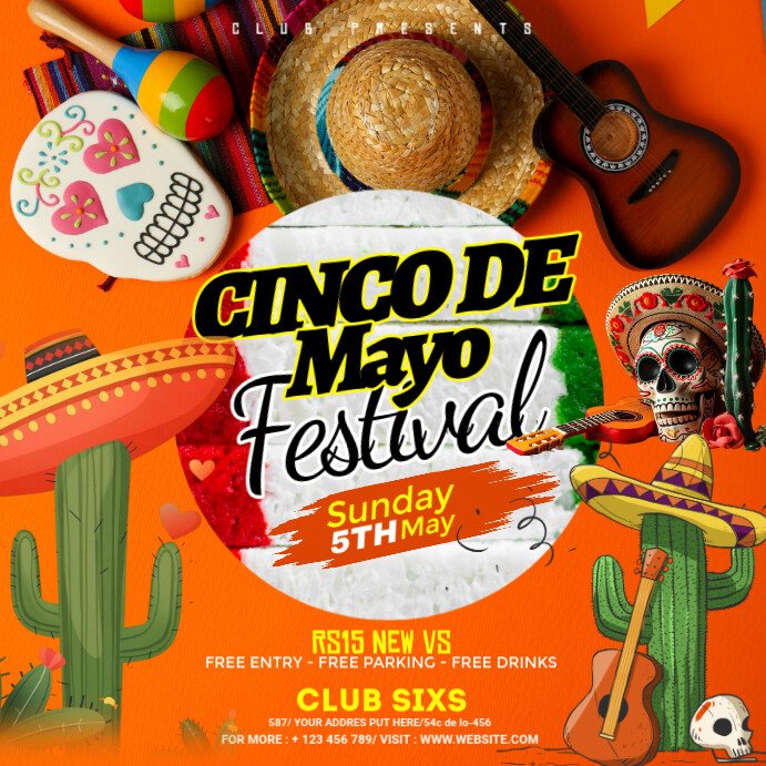 Copy of Red Maximalist Cinco De Mayo Instagram Post | PosterMyWall