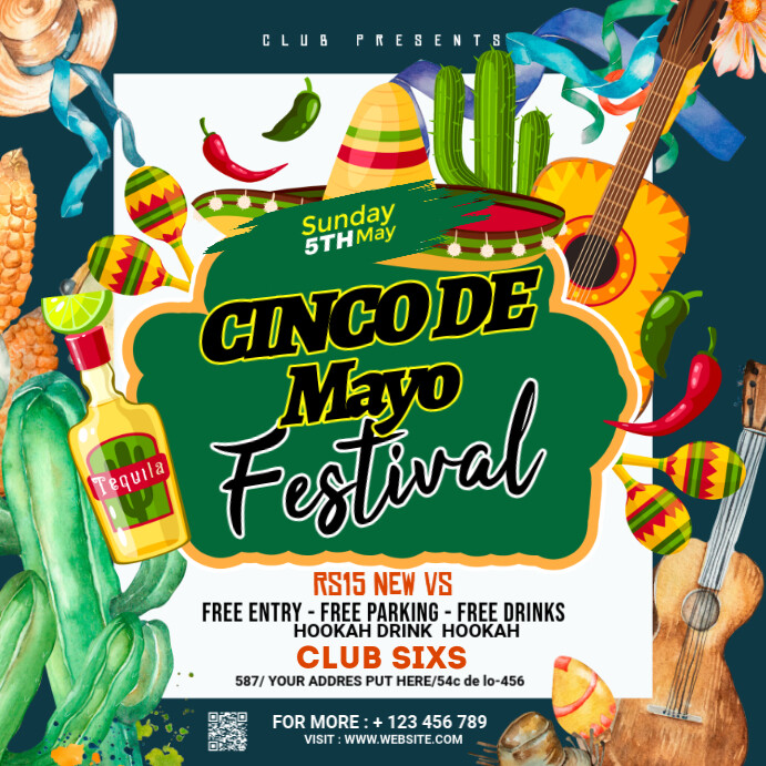 Copy of Red Maximalist Cinco De Mayo Instagram Post | PosterMyWall