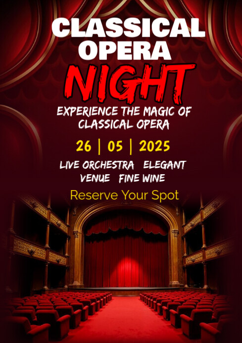 Example Poster For Opera Gala Copy of Red Maximalist Classical Opera Night A2 | PosterMyWall