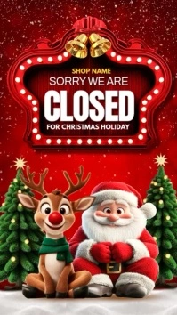 Red Maximalist Closed For Christmas Instagram Story template