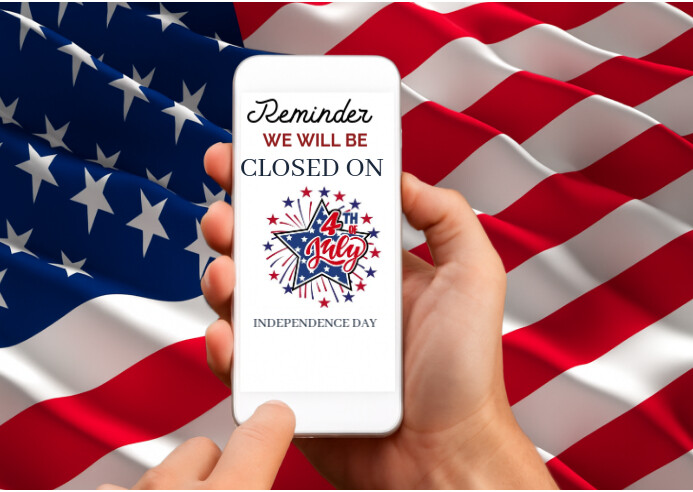 Red Maximalist Closed For Independence Postcard template